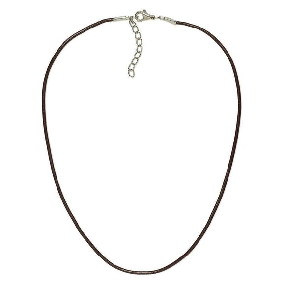 Brown 18" Greek Rolled Genuine Leather Cord Necklace - Picture 1 of 1